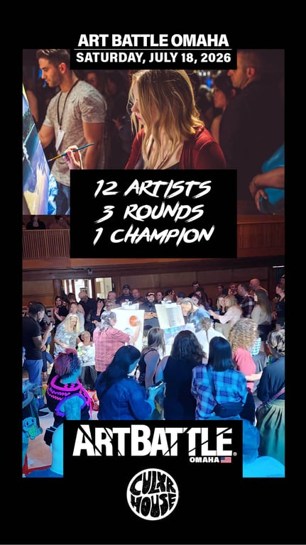 Promotional asset for Art Battle Omaha on July 18, 2026: AB4060 - Omaha -18JUL26A4.jpg.