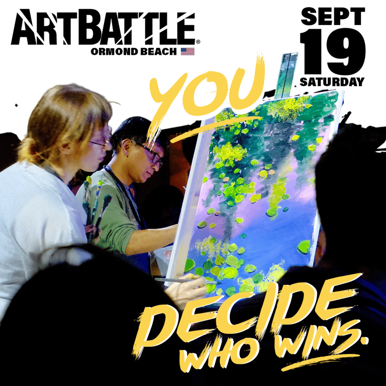Promotional asset for Art Battle Ormond Beach on September 19, 2026: ab4099_ads_1-1.png.