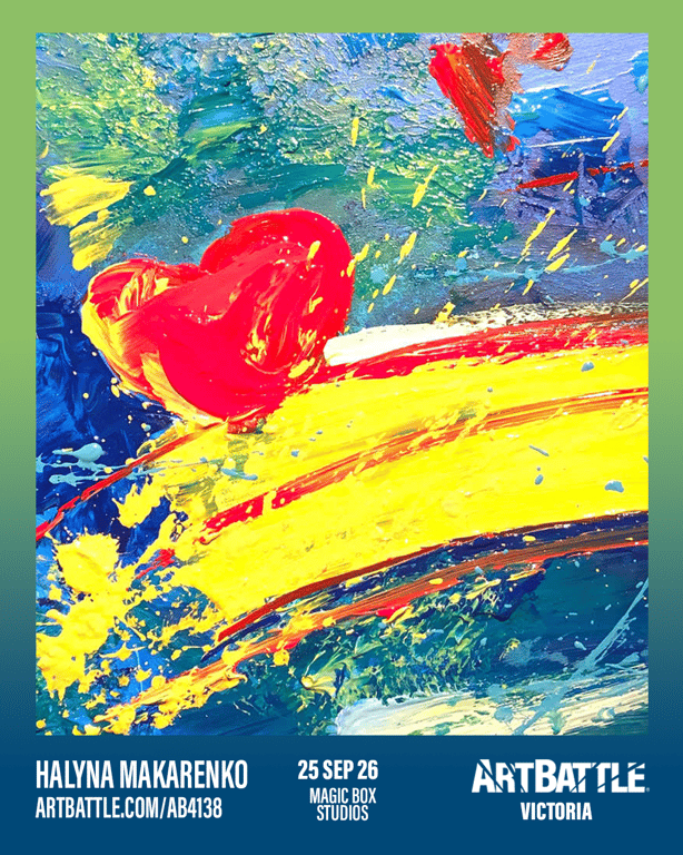 Promotional asset for Art Battle Victoria on September 25, 2026: ab4138_halyna makarenko.png.