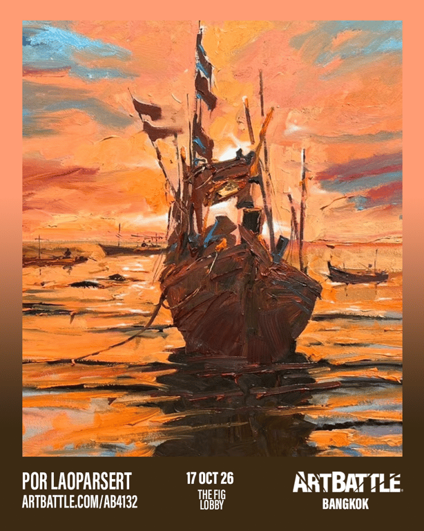 Promotional asset for Art Battle Bangkok on October 17, 2026: ab4132_por laoparsert.png.