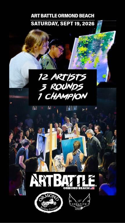 Promotional asset for Art Battle Ormond Beach on September 19, 2026: AB4099 - Ormond Beach - 19SEP2026A4.jpg.