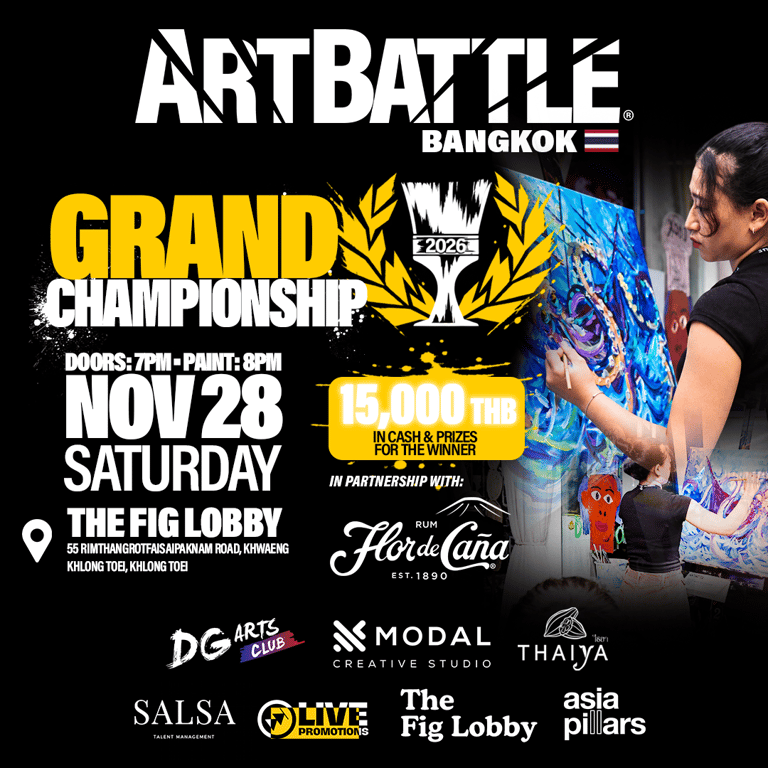 Promotional asset for Art Battle Bangkok on November 28, 2026: AB4157 - Bangkok - 28NOV2026 - 1080x1080.png.