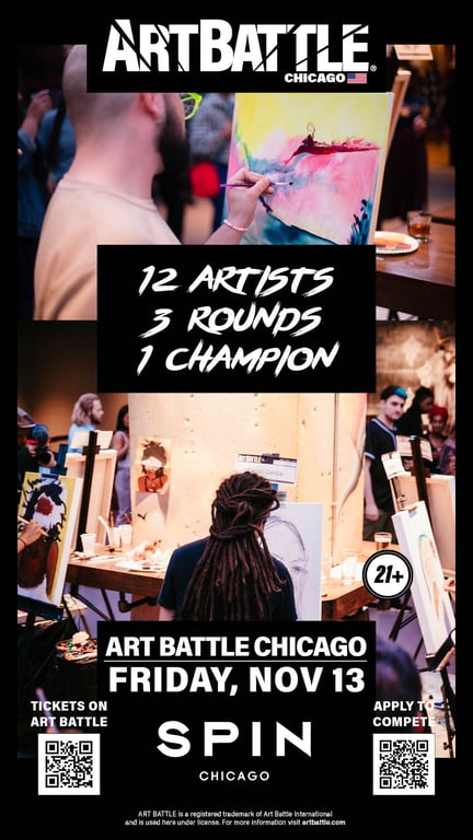 Promotional asset for Art Battle Chicago on November 13, 2026: AB4170 - Chicago - 13NOV2026A.jpg.