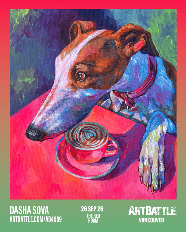 Promotional asset for Art Battle Vancouver on September 26, 2026: ab4069_dasha sova.png.