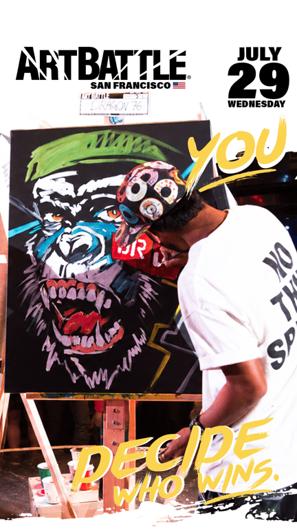 Promotional asset for Art Battle San Francisco on July 29, 2026: ab4107_ads_story.png.
