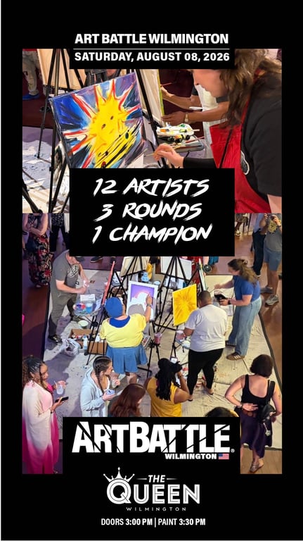Promotional asset for Art Battle Wilmington on August 8, 2026: AB4126 - Wilmington - 8AUG2026A4.jpg.