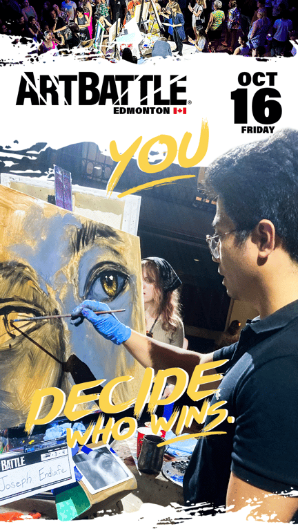 Promotional asset for Art Battle Edmonton on October 16, 2026: ab4125_ads_9-16.png.