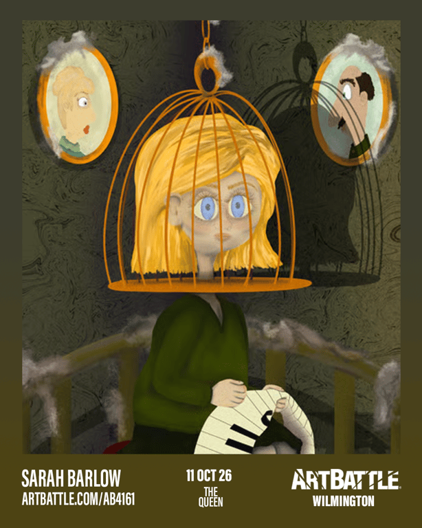 Promotional asset for Art Battle Wilmington on October 11, 2026: ab4161_sarah barlow.png.