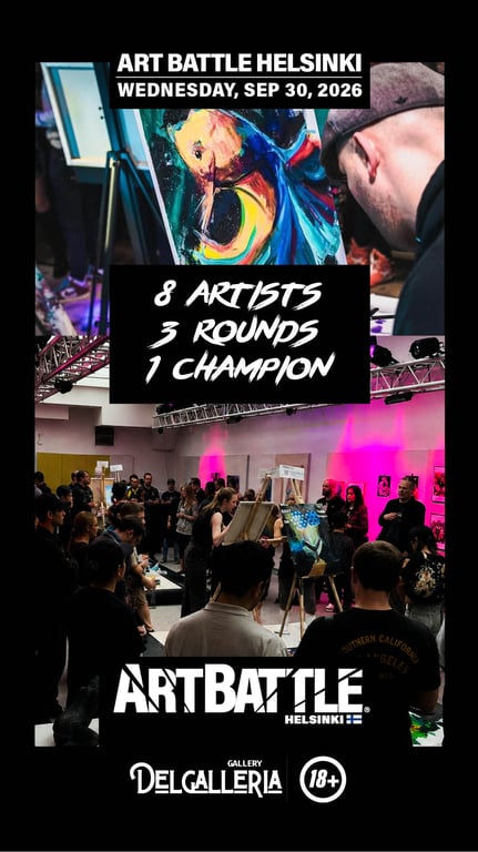 Promotional asset for Art Battle Helsinki on September 30, 2026: AB4131 - Helsinki - 30SEP2026A4.jpg.