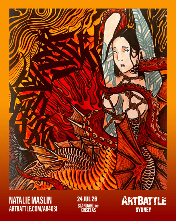 Promotional asset for Art Battle Sydney on July 24, 2026: ab4031_natalie maslin.png.