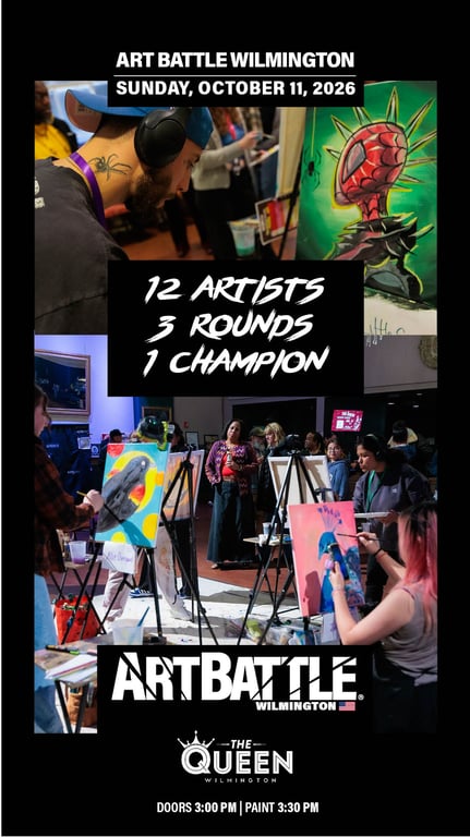 Promotional asset for Art Battle Wilmington on October 11, 2026: AB4161 - Wilmington - 11OCT2026A4.jpg.