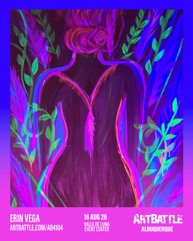 Promotional asset for Art Battle Albuquerque on August 16, 2026: ab4104_erin vega.png.