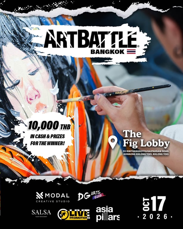 Promotional asset for Art Battle Bangkok on October 17, 2026: AB4132 - Bangkok - 17OCT2026A5 - 1350x1080.jpg.