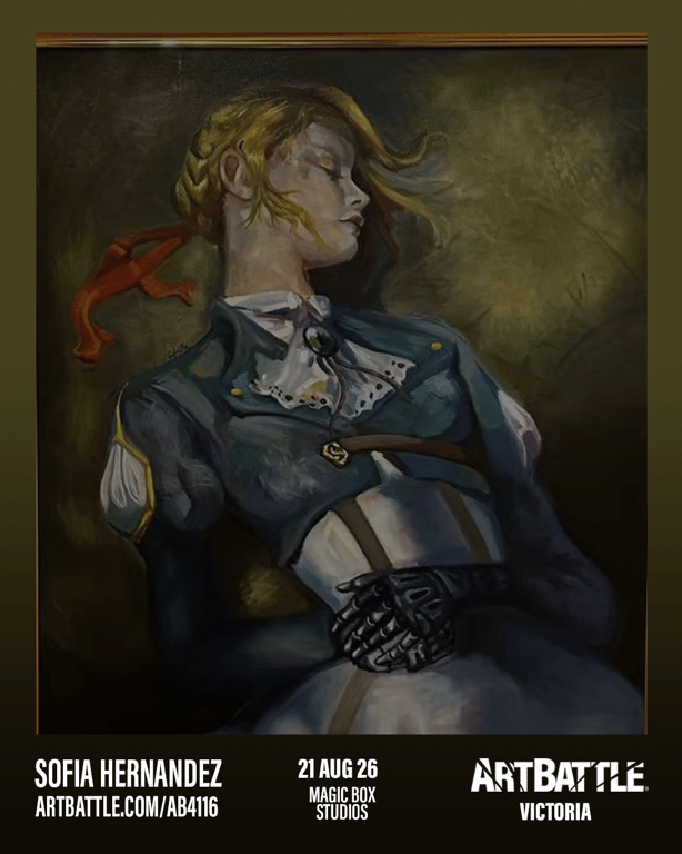 Promotional asset for Art Battle Victoria on August 21, 2026: ab4116_sofia hernandez.png.
