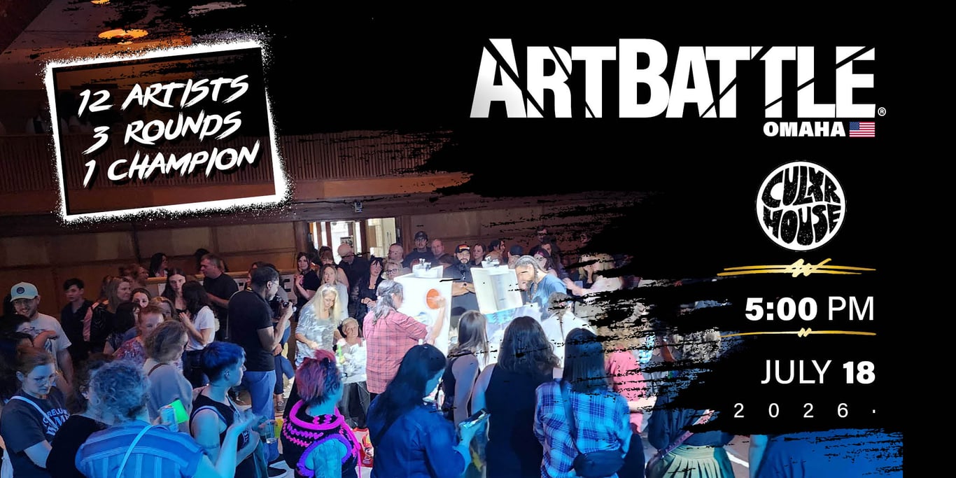 Promotional asset for Art Battle Omaha on July 18, 2026: AB4060 - Omaha -18JUL26A3.jpg.