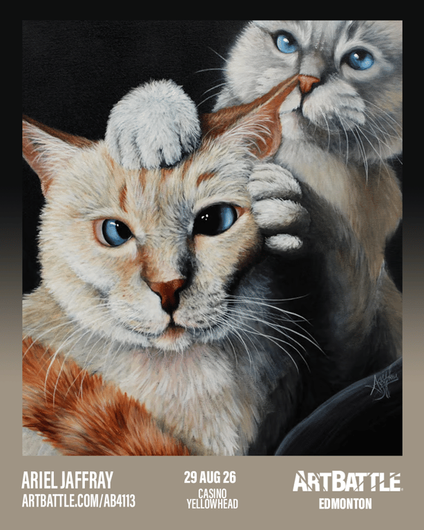 Promotional asset for Art Battle Edmonton on August 29, 2026: ab4113_ariel jaffray.png.