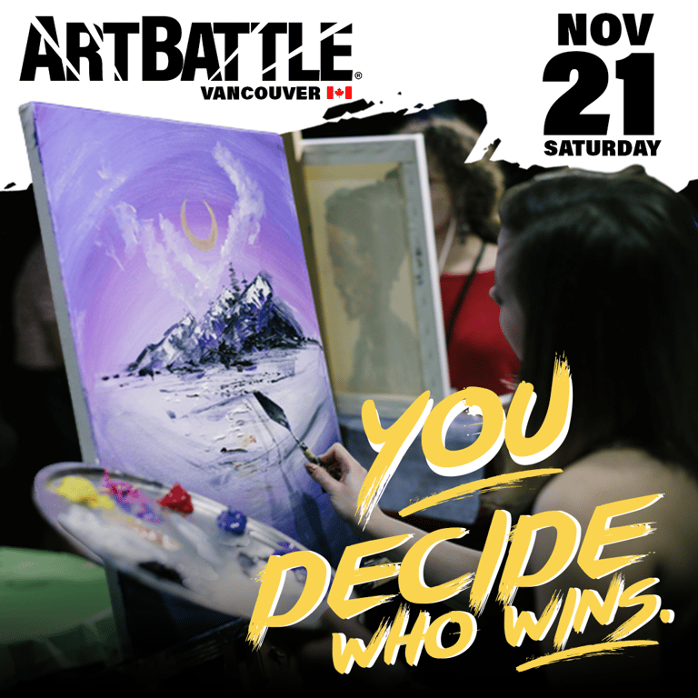 Promotional asset for Art Battle Vancouver on November 21, 2026: ab4156_ads_1-1.png.
