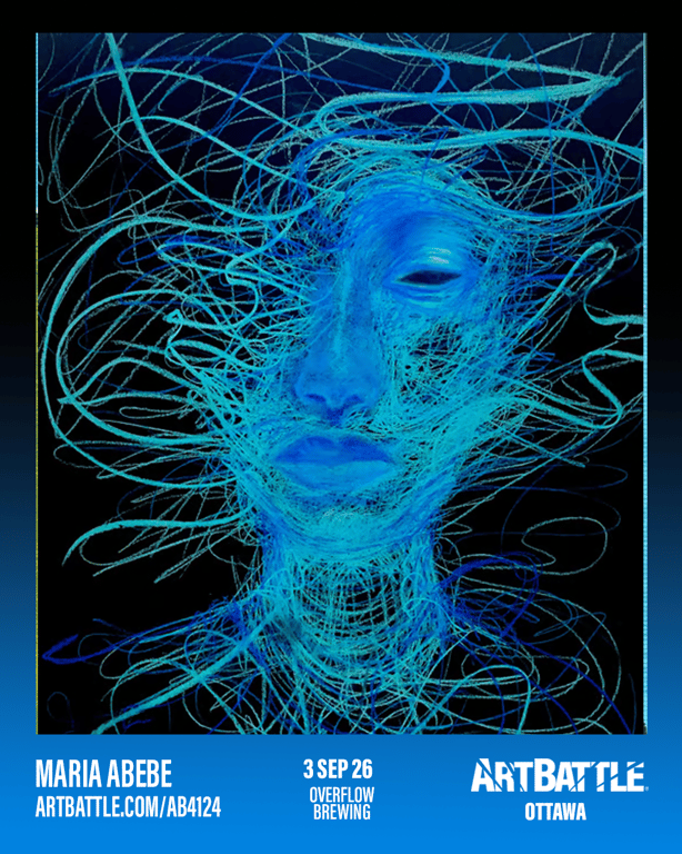 Promotional asset for Art Battle Ottawa on September 3, 2026: ab4124_maria abebe.png.