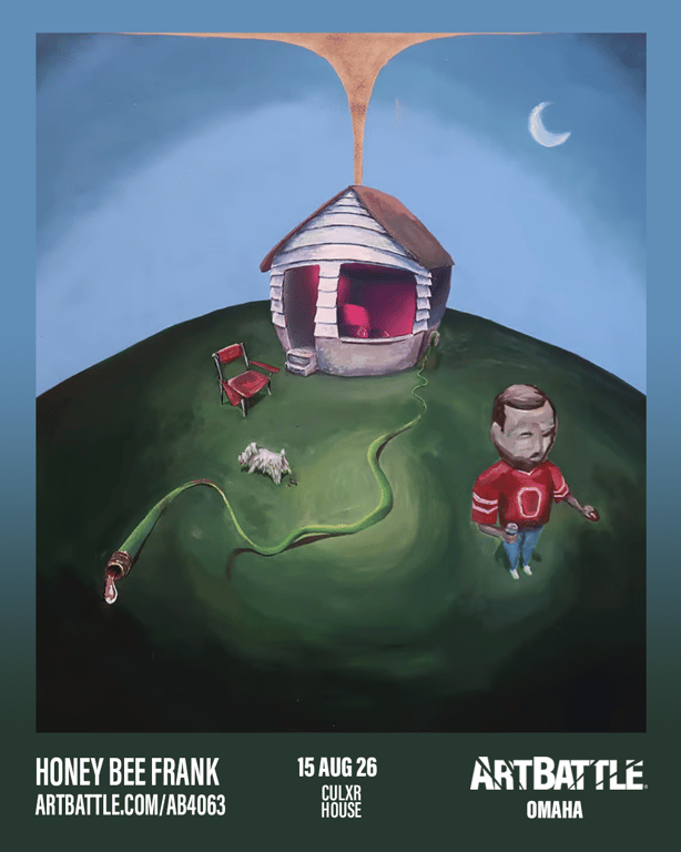 Promotional asset for Art Battle Omaha on August 15, 2026: ab4063_honey bee frank.png.
