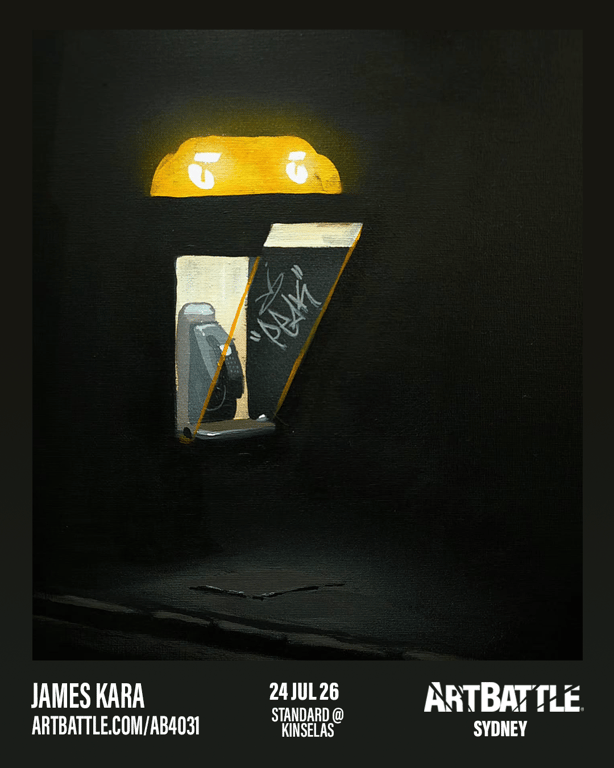 Promotional asset for Art Battle Sydney on July 24, 2026: ab4031_james kara.png.