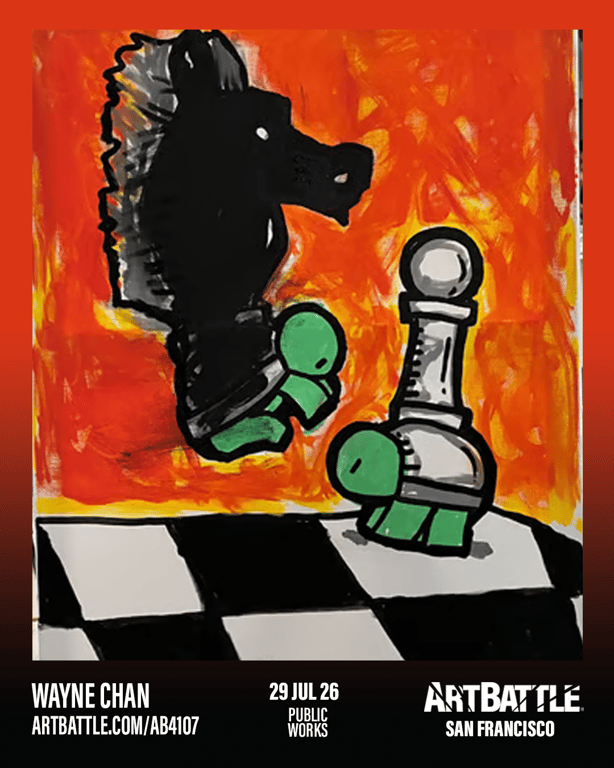Promotional asset for Art Battle San Francisco on July 29, 2026: ab4107_wayne chan.png.