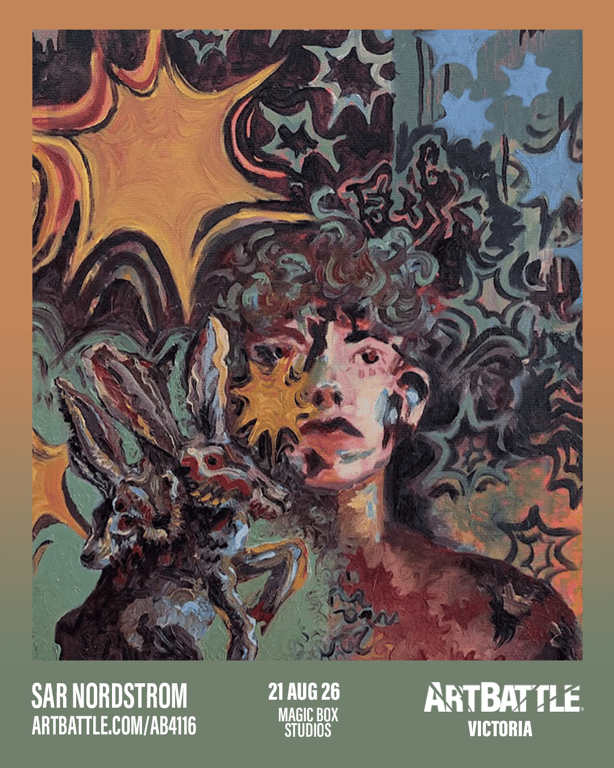 Promotional asset for Art Battle Victoria on August 21, 2026: ab4116_sar nordstrom.png.