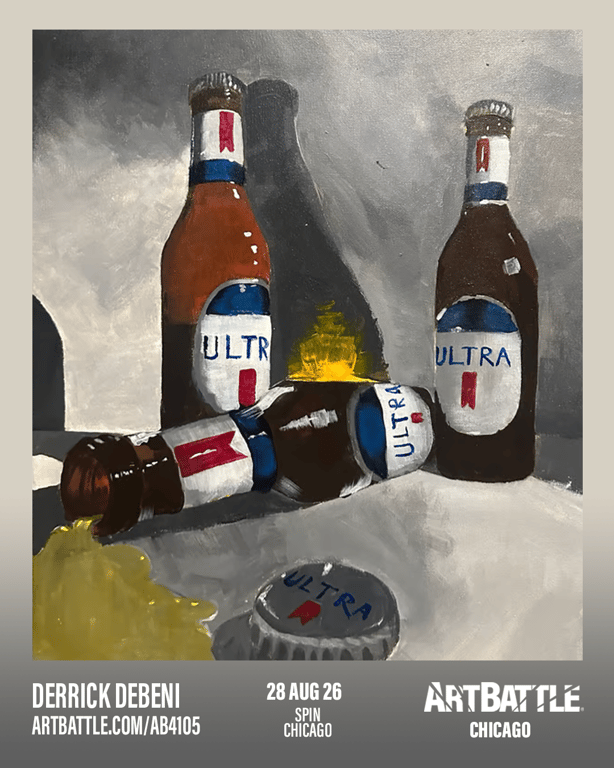 Promotional asset for Art Battle Chicago on August 28, 2026: ab4105_derrickk debeni.png.