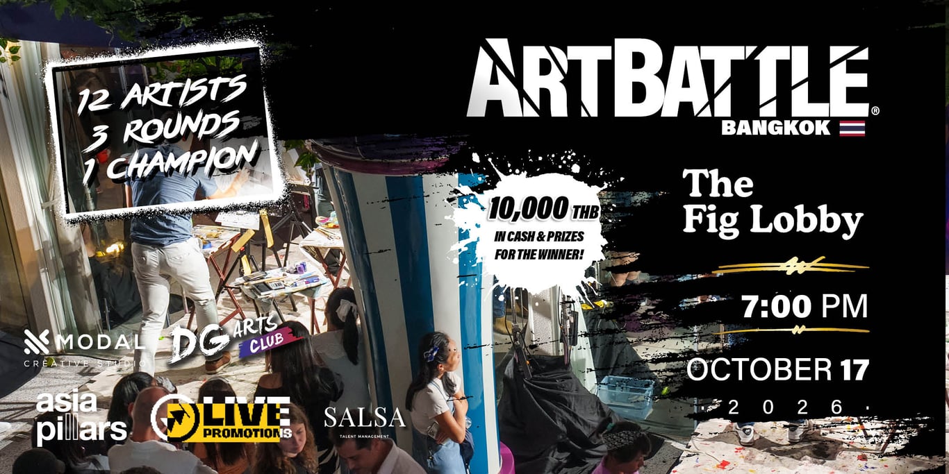 Promotional asset for Art Battle Bangkok on October 17, 2026: AB4132 - Bangkok - 17OCT2026A3 - 2160x1080.jpg.