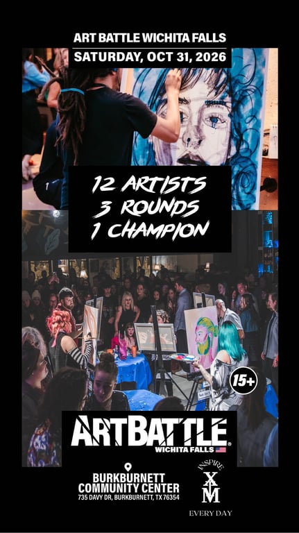 Promotional asset for Art Battle Wichita Falls on September 19, 2026: AB4117 - Wichita Falls -31OCT2026A4.jpg.