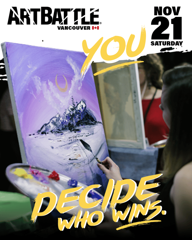 Promotional asset for Art Battle Vancouver on November 21, 2026: ab4156_ads_4-5.png.