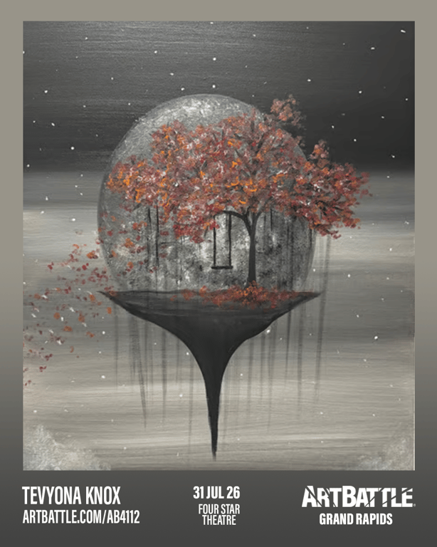 Promotional asset for Art Battle Grand Rapids on July 31, 2026: ab4112_tevyona knox.png.