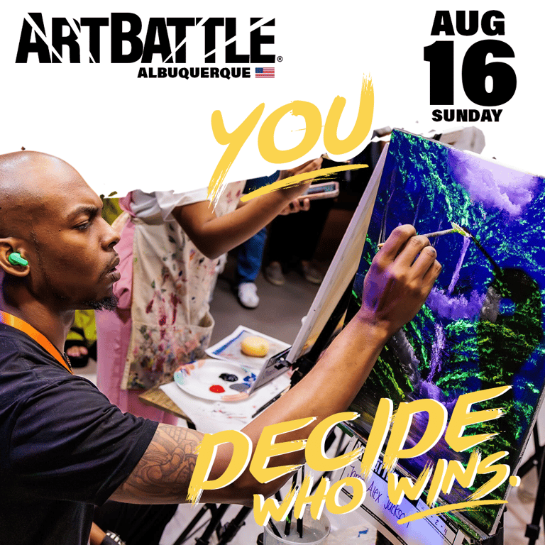 Promotional asset for Art Battle Albuquerque on August 16, 2026: ab4104_ads_1-1.png.