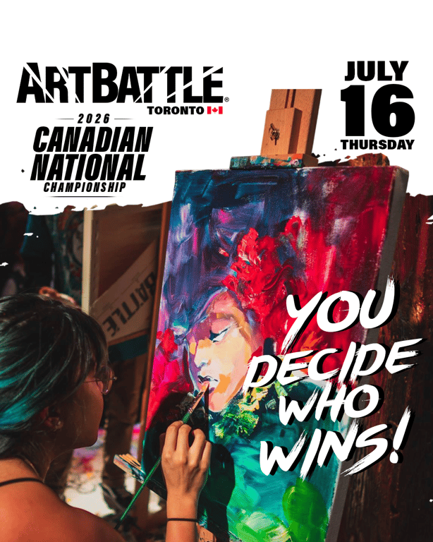 Promotional asset for Art Battle Toronto on July 16, 2026: ab4029_ads_4-5.png.