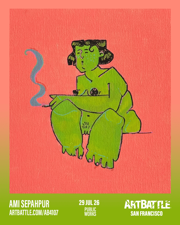 Promotional asset for Art Battle San Francisco on July 29, 2026: ab4107_ami sepahpur.png.
