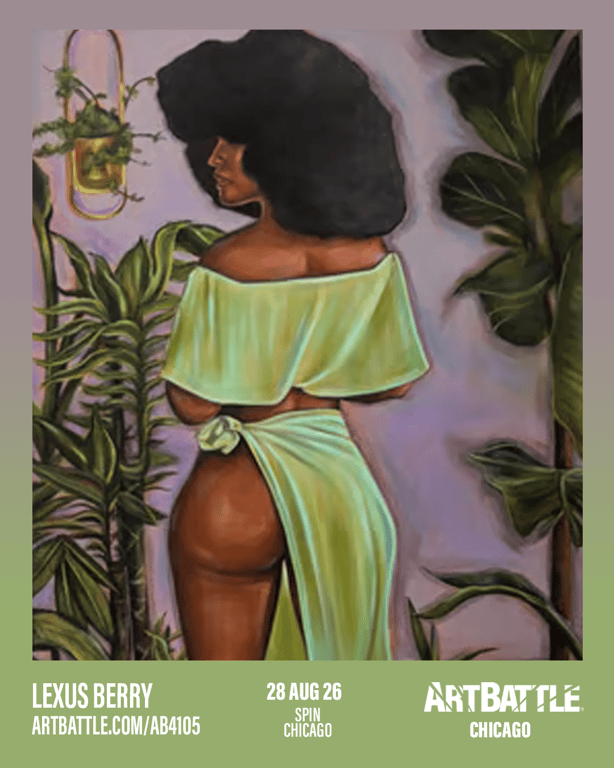 Promotional asset for Art Battle Chicago on August 28, 2026: ab4105_lexus berry.png.