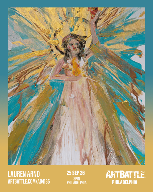 Promotional asset for Art Battle Philadelphia on September 25, 2026: ab4136_lauren arno.png.