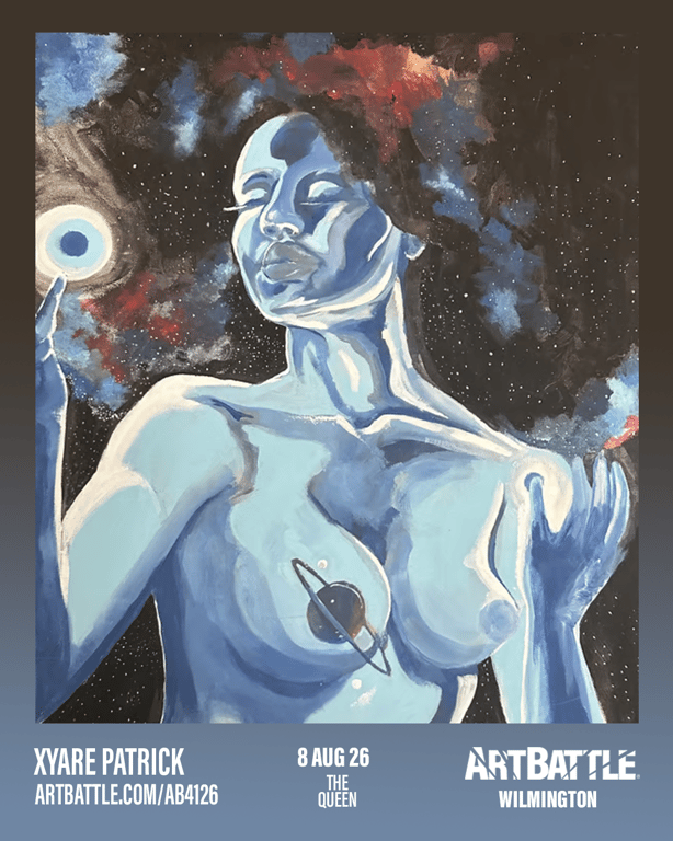 Promotional asset for Art Battle Wilmington on August 8, 2026: ab4126_xyare patrick.png.