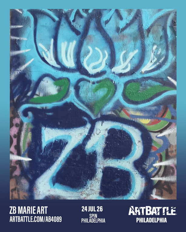 Promotional asset for Art Battle Philadelphia on July 24, 2026: ab4089_zb marie art.png.
