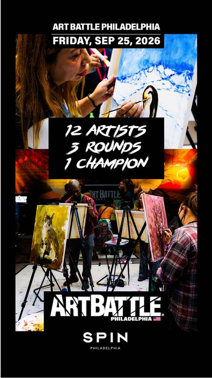 Promotional asset for Art Battle Philadelphia on September 25, 2026: AB4136 - Philadelphia -25SEP2026A4.jpg.