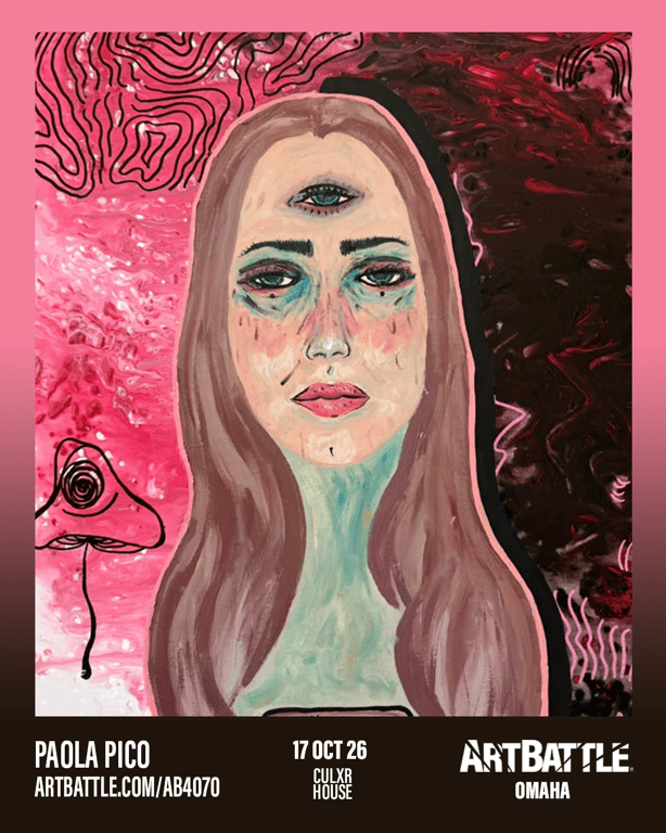 Promotional asset for Art Battle Omaha on October 17, 2026: ab4070_paola pico.png.