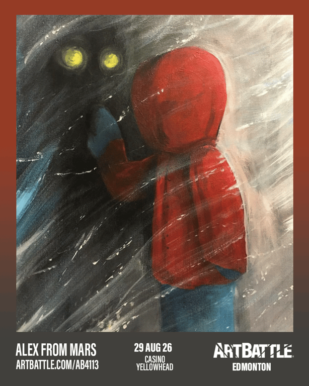 Promotional asset for Art Battle Edmonton on August 29, 2026: ab4113_alex from mars.png.