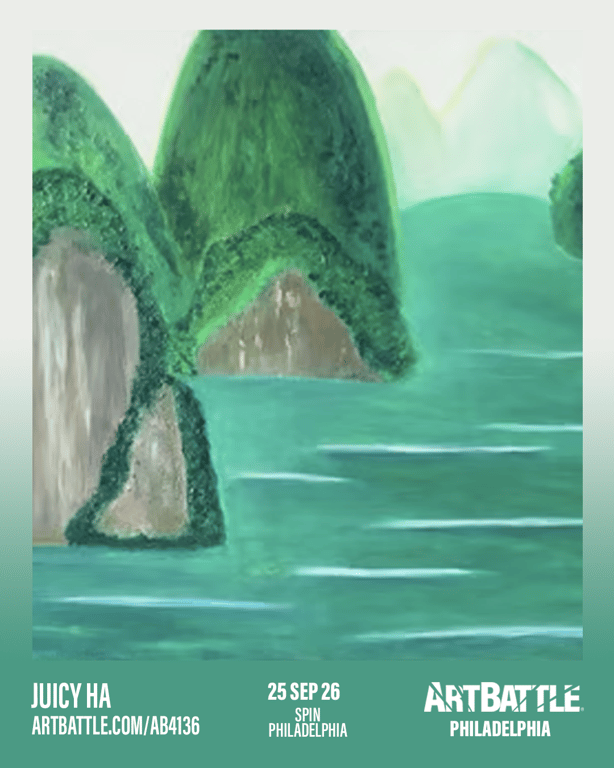 Promotional asset for Art Battle Philadelphia on September 25, 2026: ab4136_juicy ha.png.