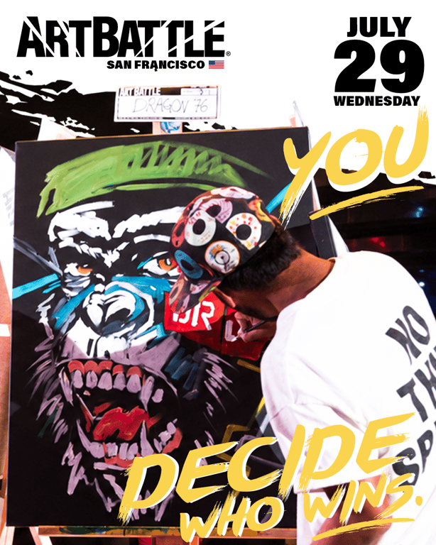 Promotional asset for Art Battle San Francisco on July 29, 2026: ab4107_ads_3-4.png.