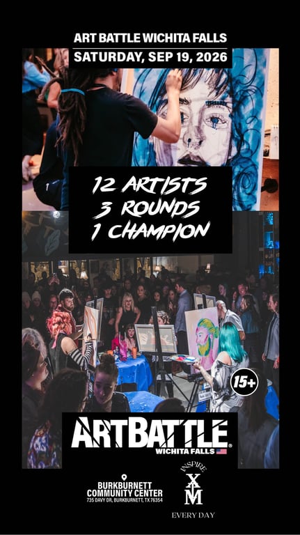 Promotional asset for Art Battle Wichita Falls on September 19, 2026: AB4117 - Wichita Falls -19SEP2026A4.jpg.