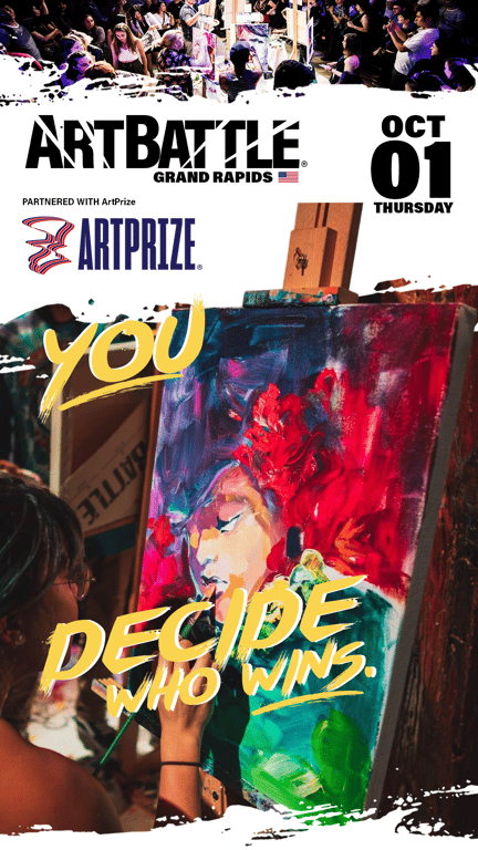 Promotional asset for Art Battle Grand Rapids on October 1, 2026: ab4101_ads_9-16 - ap.png.