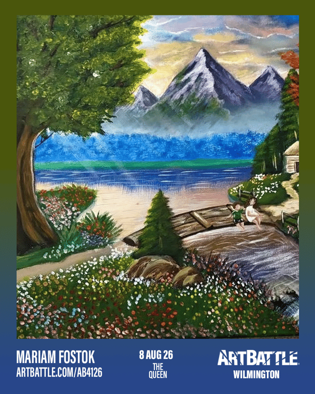 Promotional asset for Art Battle Wilmington on August 8, 2026: ab4126_mariam fostok.png.