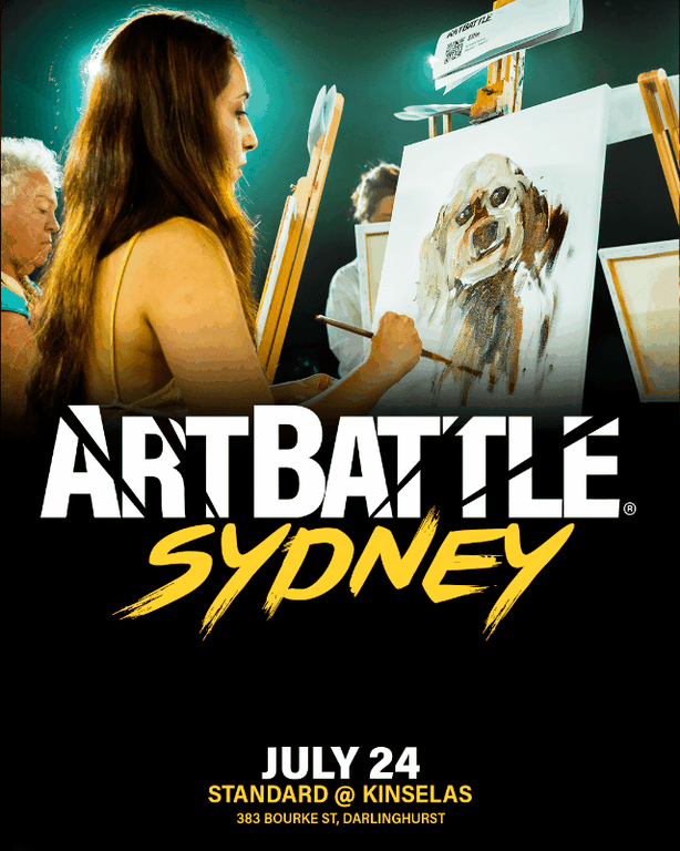 Promotional asset for Art Battle Sydney on July 24, 2026: ab4031_ads_sldie.gif.