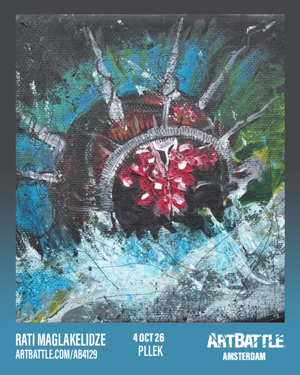 Promotional asset for Art Battle Amsterdam on October 4, 2026: ab4129_rati maglakelidze.png.