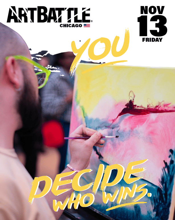 Promotional asset for Art Battle Chicago on November 13, 2026: ab4170_ads_4-5.png.