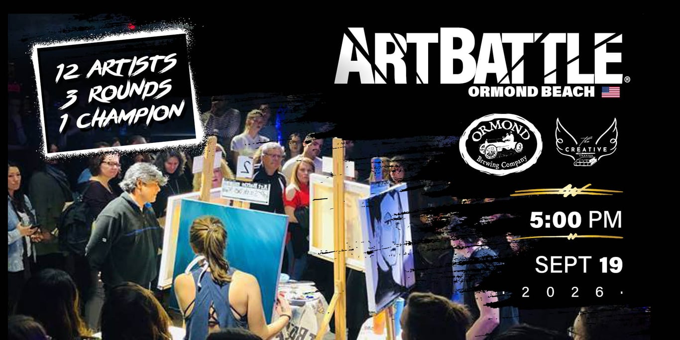 Promotional asset for Art Battle Ormond Beach on September 19, 2026: AB4099 - Ormond Beach - 19SEP2026A3.jpg.